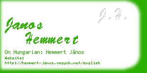 janos hemmert business card